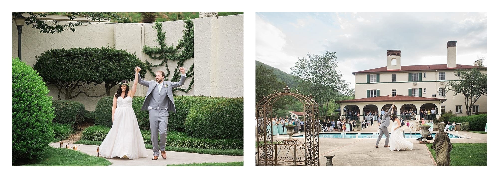 Bride and Groom are introduced at Lake Lure Inn.