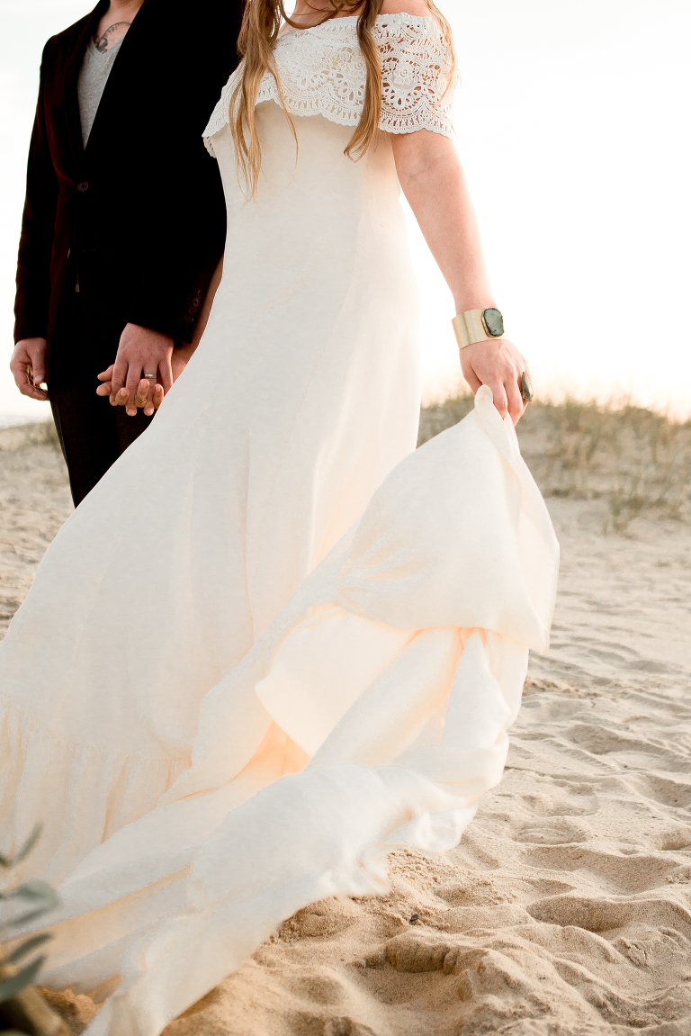 North Carolina Beach Elopement At Sunset Sassyfras Studios Folk